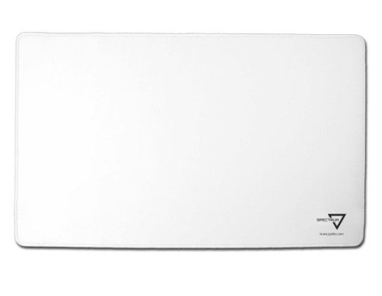 A white rectangular gaming mouse pad with rounded corners and a black SPECULR logo in the bottom right corner, shown on a plain white background.