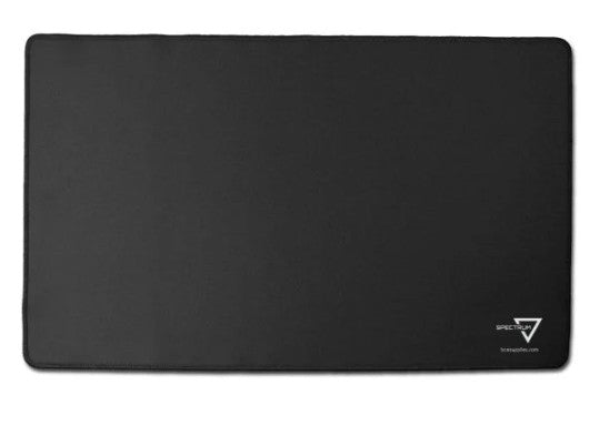 A large black rectangular desk mat with rounded corners and a small white SPECTRA logo in the bottom right corner, shown against a plain white background.